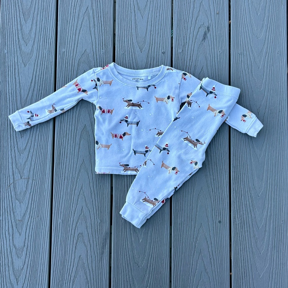 Petit Lem dog holiday Christmas pajamas girl or boy